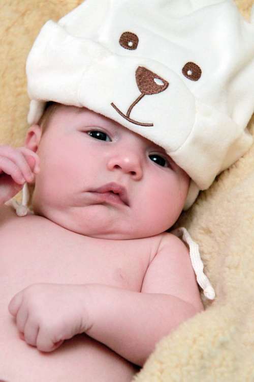 Baby Cap Child Naked Bear Face Boy Baby Knot Hat