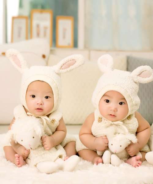 Baby Twins Brother Sister Siblings Cute Bunny