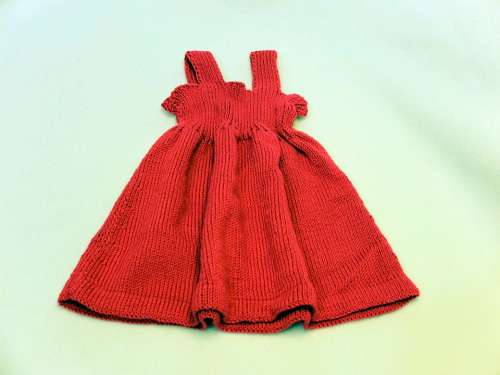 Baby Dress Fress Red Skirt Cute Small Knitt Wool