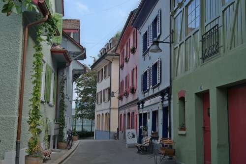 Baden Switzerland Colorful Houses Europe Travel