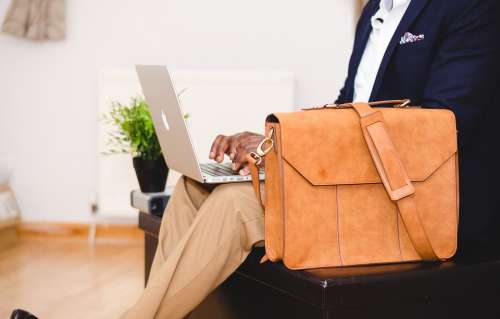 Bag Chair Computer Indoors Laptop Macbook Man