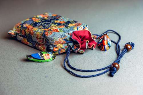 Bag Ducks Colourful Oriental String Sack Korean