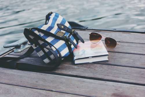Bag Book Sunglasses Reading Leisure Lake Water