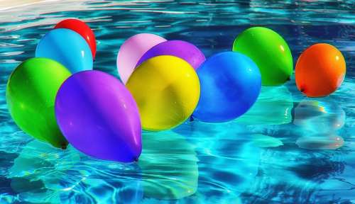 Balloons Colorful Ballons Color Water Pool Drive