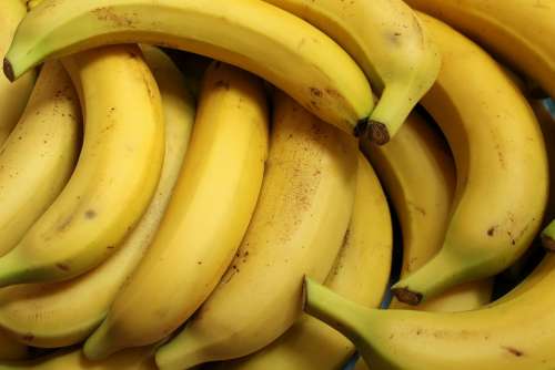 Bananas Fruit Food Fresh Mature Yellow Vitamins