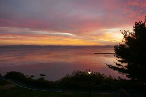 Bar Harbor Maine Sunrise Water Coastal Outdoors