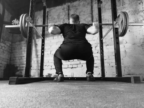 Barbell Gym Squat Rack Man Strength Weights