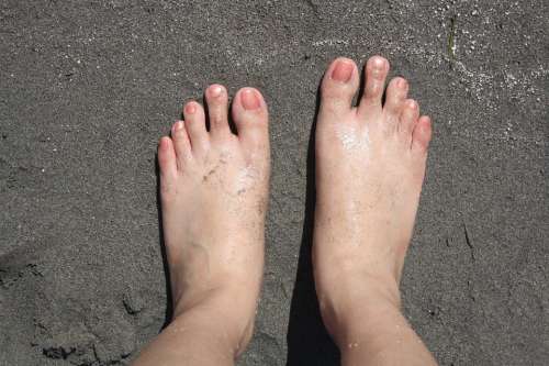 Barefoot Feet Beach Sand