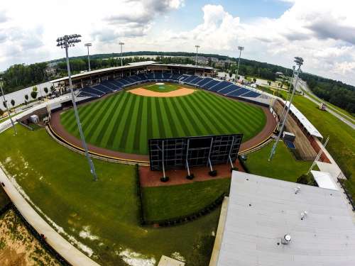 Baseball Field Aerial Drone Wide Angle Horizontal