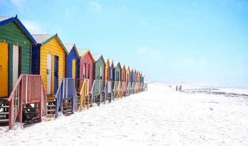 Beach Beach Huts Colorful Colourful Facade Houses
