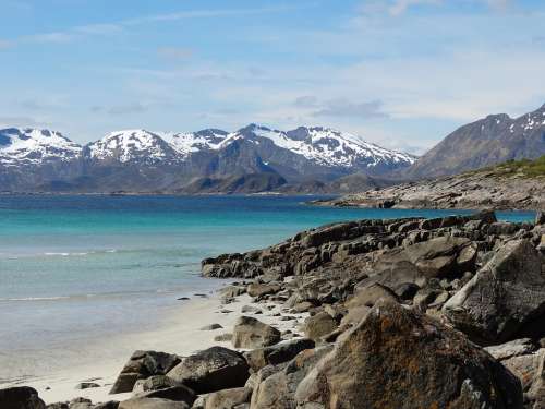 Beach Mountains Water Turquoise Sand Coast