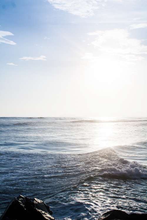 Beach Water Sky Waves