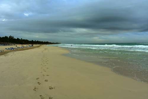 Beach Sand Sea Cuba Ocean In The Summer Of Nature