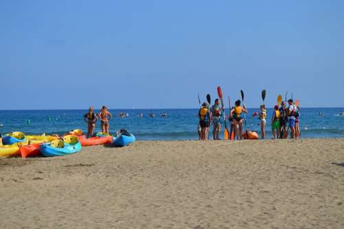 Beach Swimsuit Spain Women Girls Group Holiday