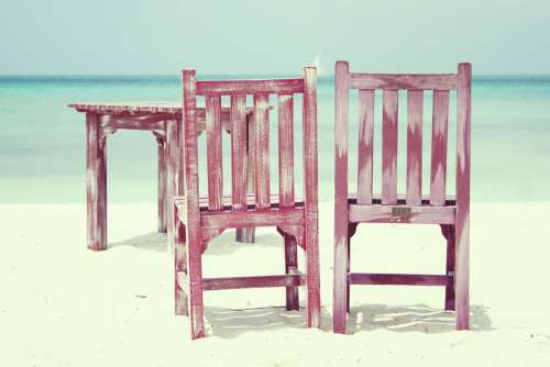 Beach Chairs Sea Summer Holiday Rest Peaceful