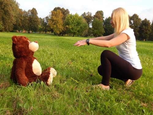 Bear Girl Friend Stromovka Park