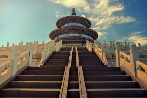 Beijing Temple Of Heaven Stairs Temple Historically