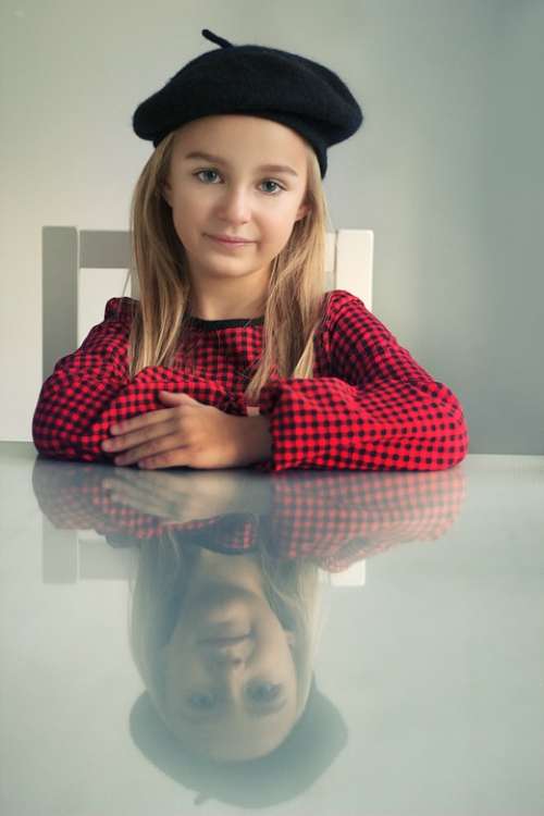 Beret The Little Girl A Person Eyes Portrait Girl