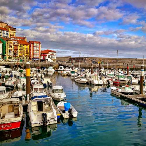 Bermeo Port Boats Fishing Spring