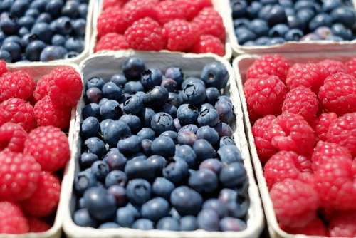 Berries Blueberries Raspberries Fruit Fruits