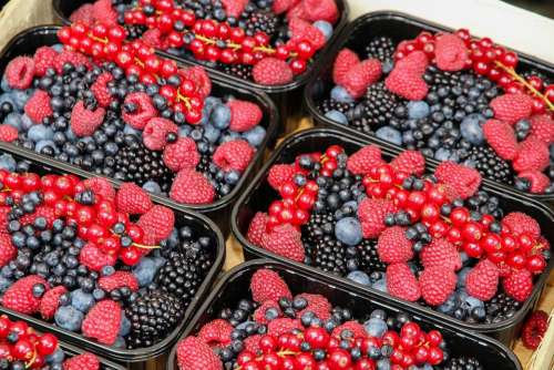 Berries Raspberries Fruits Red Vitamins