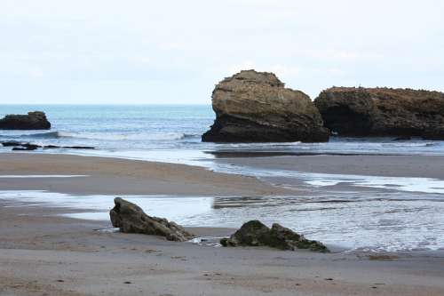 Biarritz Beach Sand France Summer