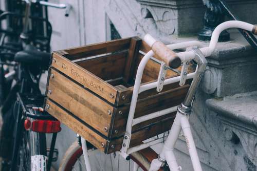 Bicycle Grocery Cart Basket Carry Old Vintage