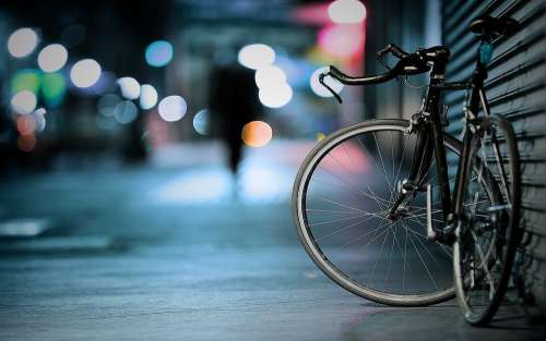 Bicycle Bike Bokeh Lights Macro Pavement