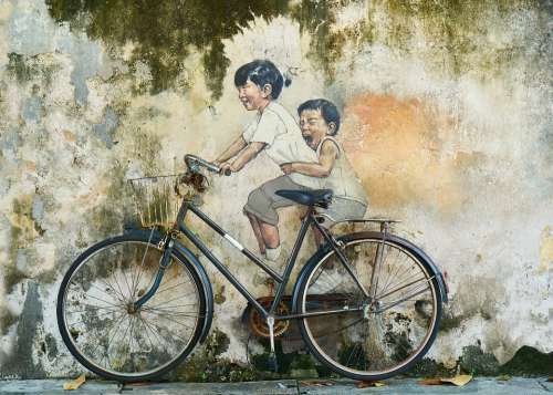 Bicycle Children Graffiti Art Artistic Paint