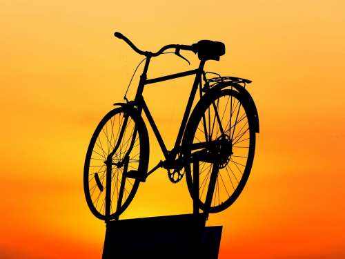 Bike Sport Wheel Cycling Sunset Abendstimmung