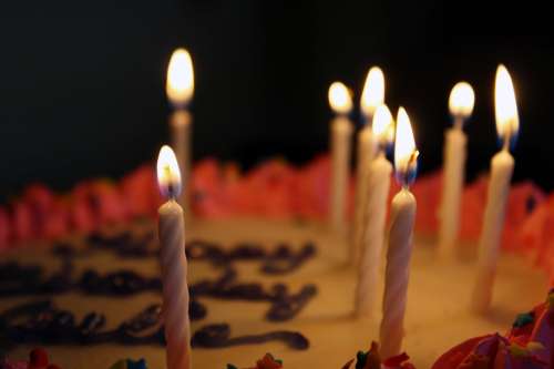 Birthday Cake Candles Celebration Party Dessert