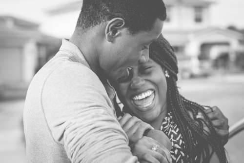 Black And White People Couple Happy Smile Love