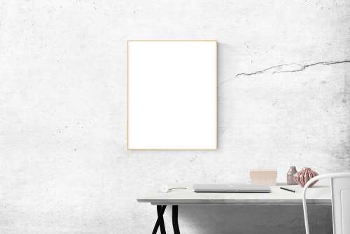 Blank Desk Frame Simple Mockup Contemporary