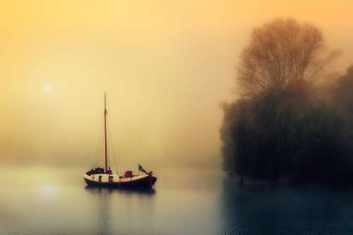 Boat Sailing Boat Rest Calm Silent Water