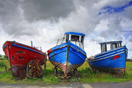 Boat Blue Atlantic Ireland West Coast Sky Nature