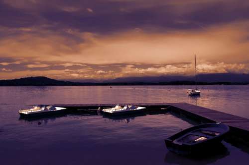 Boat Sea Lake Sunset Porto Boats