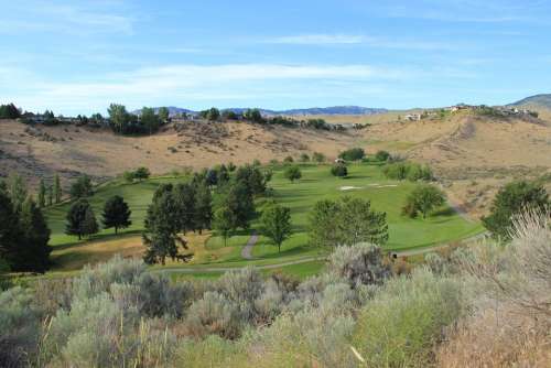 Boise Golf Course Foothills Rural Outdoors