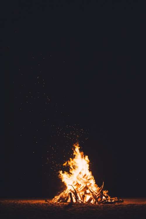 Bonfire Burning Dark Fire Flame Heat