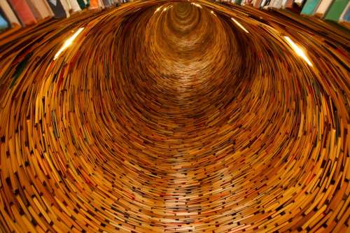Books Library Knowledge Tunnel Many Circle