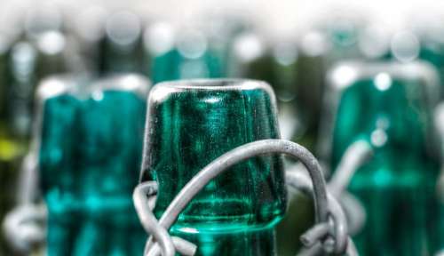 Bottles Old Glass Snap Lock Empty Green Glass