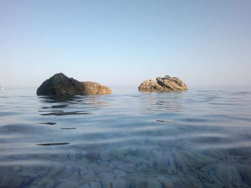 Boulders Water Rocks Sea Italy