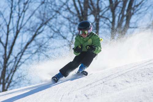 Boy Ski Skiing Cold Goggles Kid Person Snow