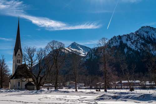 Breakers Pointed Mountains Schliersee Church