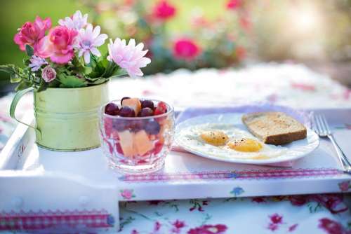 Breakfast Fried Eggs Meal Egg Food Plate Healthy