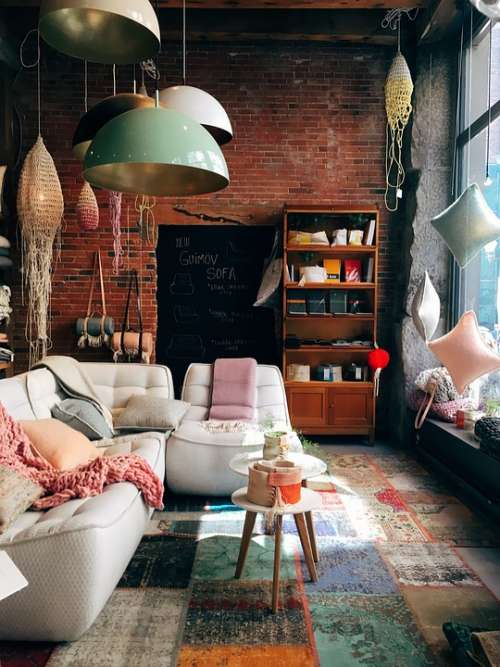 Brick Wall Room Interior Design Furniture