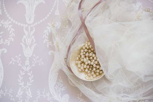 Bridal Bride Beads Pearls Elegant Embroidery Lace