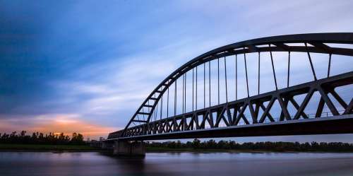 Bridge Rhine Sunset Architecture