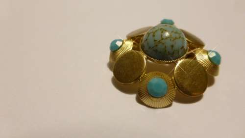 Brooch Jewellery Fashion Jewelry Gold Turquoise