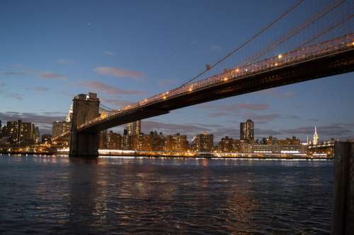 Brooklyn Bridge Manhattan Downtown Nyc New York