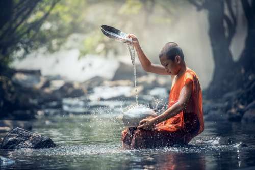 Buddhist Ritual Water Buddhism Meditation Ancient